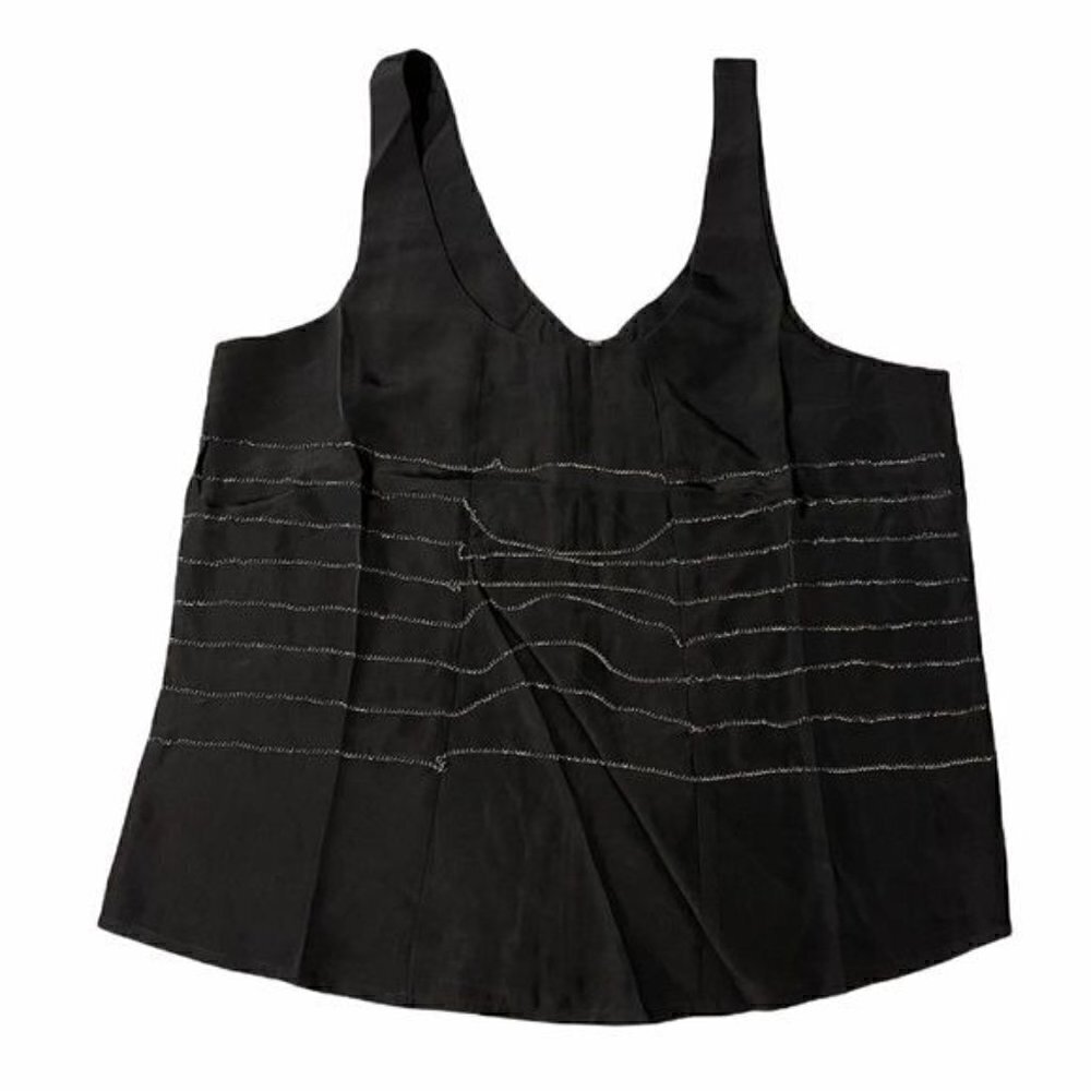 NWT Line & Dot Black Silver Chain Tank Top Blouse